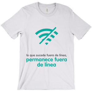 What Happens Offline Adult T-Shirts (Spanish)