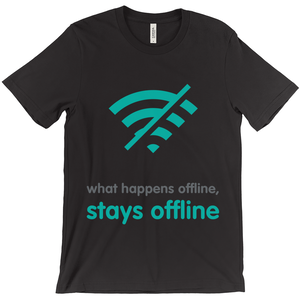 What Happens Offline Adult T-Shirts (English)