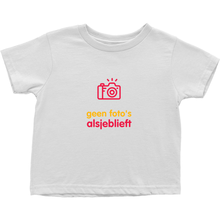 No Photos Toddler T-shirt (Dutch)